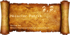 Heiszler Patrik névjegykártya