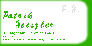 patrik heiszler business card